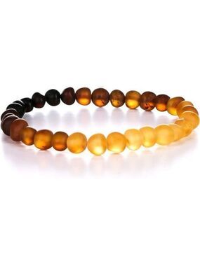 Natural baltic amber bracelet raw unpolished beaded jewelry for men and women